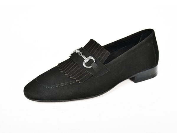 TNL 187 Siyah Süet Hakiki Kösele Toka Detaylı Loafer Erkek Ayakkabı