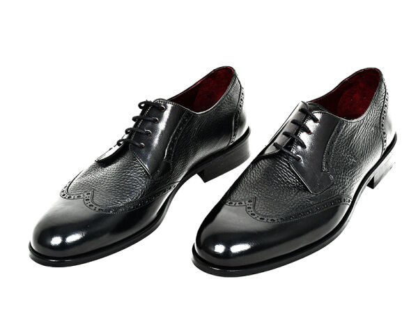 TNL 1603 Siyah Antik Garni Geyik Derisi Bağcıklı Erkek Ayakkabı