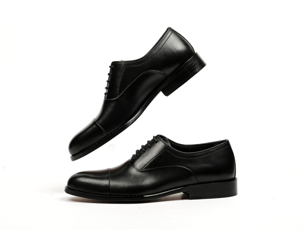 TNL 075 Siyah, Antik Deri, Hakiki Kösele, Bağcıklı Erkek Ayakkabı