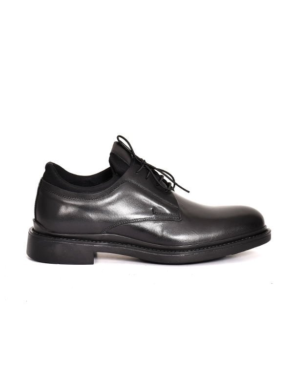 TNL 2745 Siyah Antik Deri Kauçuk Taban Erkek Ayakkabı