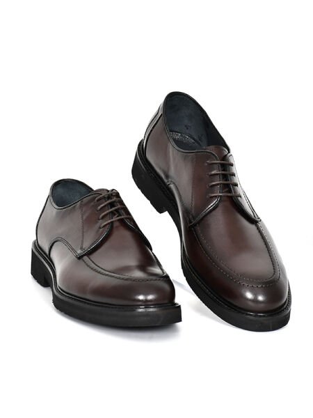 TNL 204 Kahverengi Antik Deri Eva Taban Bağcıklı Erkek Ayakkabı