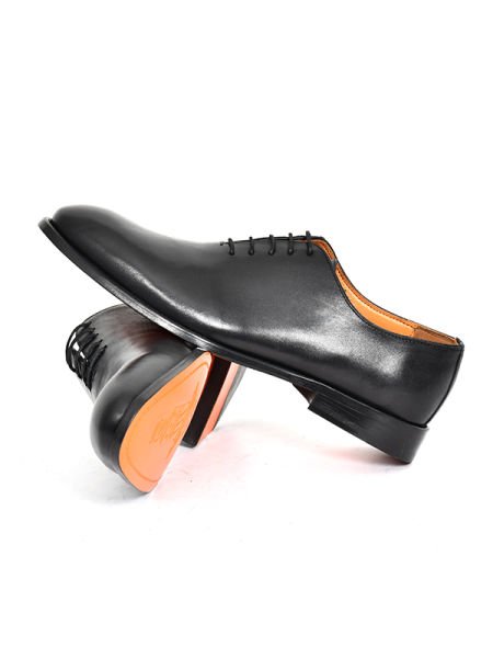 TNL 1038 Siyah Antik Deri, Hakiki Kösele Bağcıklı Erkek Ayakkabı