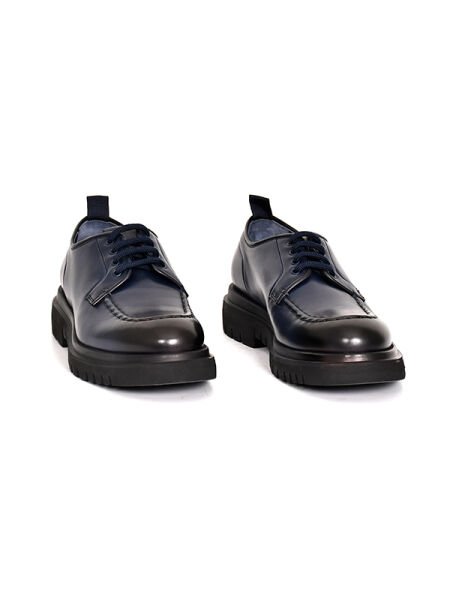 BOT 1502 Lacivert Spiro Deri Kauçuk Taban Bağcıklı Erkek Ayakkabı