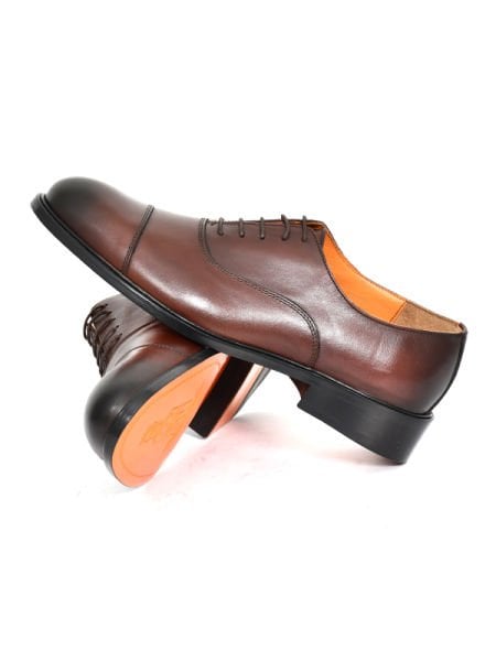TNL 1200 Kahverengi Antik Deri, Hakiki Kösele Bağcıklı Erkek Ayakkabı