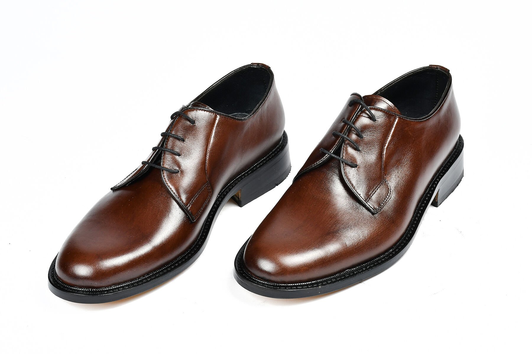 TNL 115 Kahverengi Antik Deri Kösele Erkek Ayakkabı
