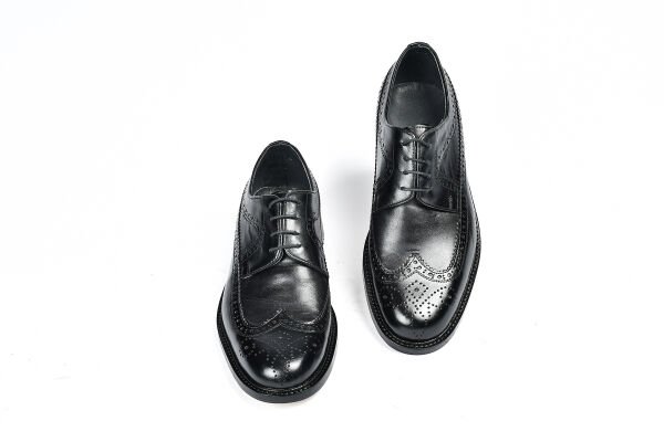 TNL 75 Siyah Antik Deri Hakiki Kösele Erkek Ayakkabı