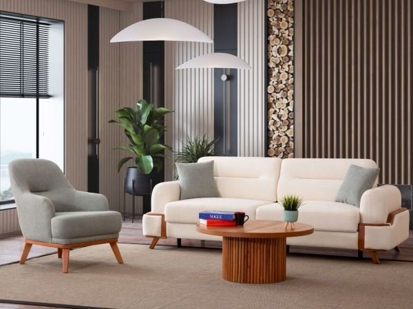 Resital Koltuk Takımı ( mavi 3+3+1 )