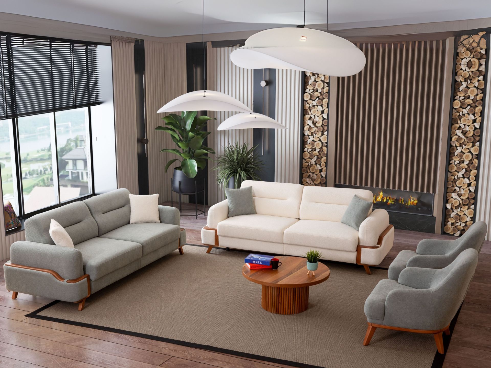 Resital Koltuk Takımı ( mavi 3+3+1 )