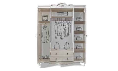 Sude Genç Odası Takımı (4 Kapılı Dolap, Komodin, Başlıklı Karyola)