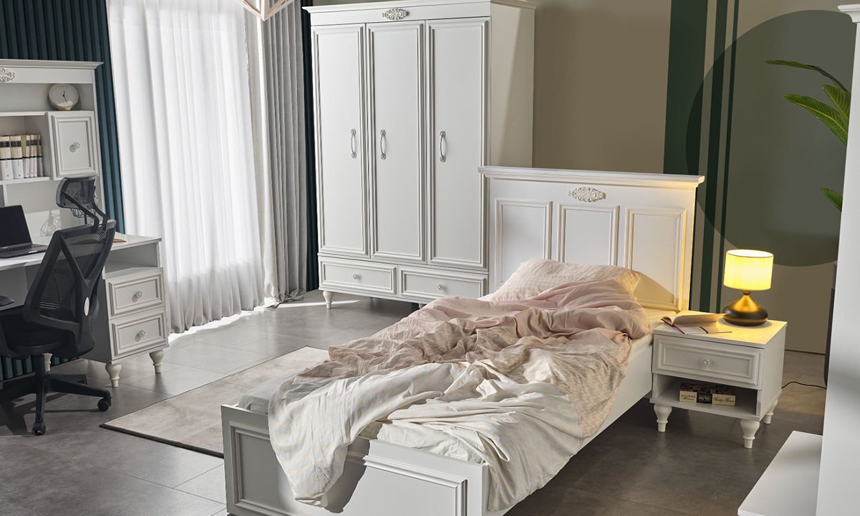 İskenderiye Genç Odası 120*200 Başlıklı Karyola