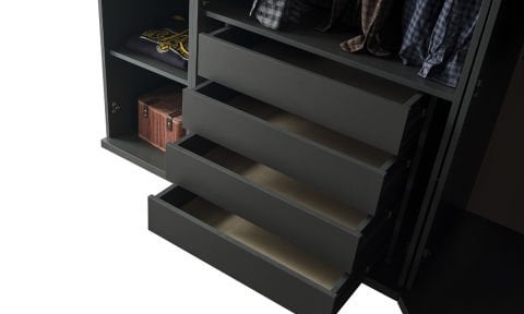 Aura Genç Odası Takımı (3 Kapılı Dolap, Komodin, 100*200 cm Başlıklı Karyola)