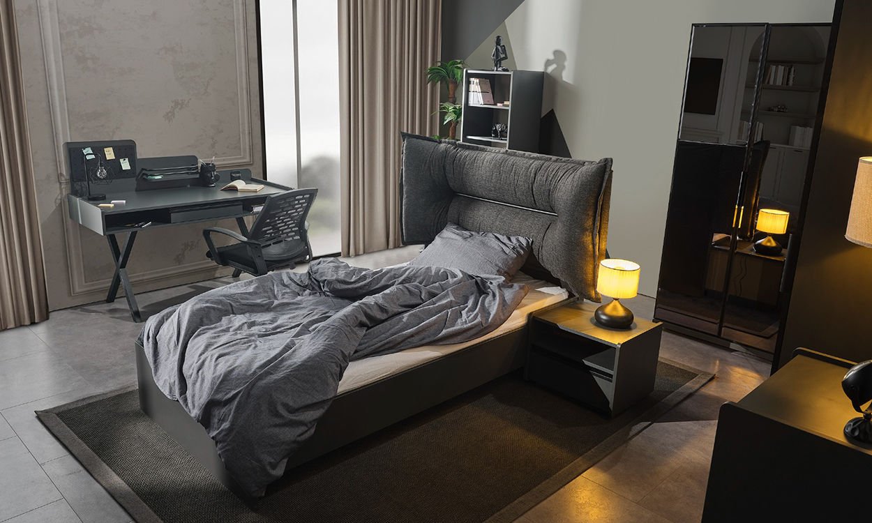 Aura Genç Odası 100*200 Başlıklı Karyola