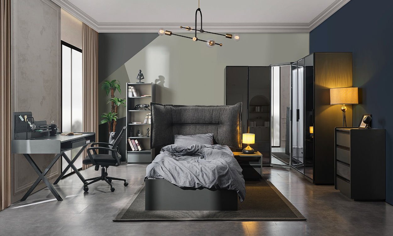 Aura Genç Odası 120*200 Başlıklı Karyola