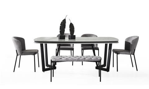 Tesla Plus Yemek Odası Takımı(Mermer)