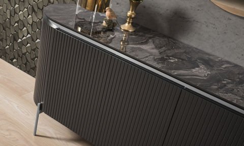 Tesla Siyah-Gümüş Yemek Odası Takımı