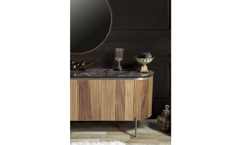 Tesla Ceviz-Gümüş Yemek Odası Takımı