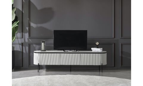 Tesla Beyaz Tv Sehpası