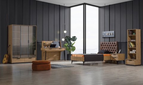 Kolezyum Dışbudak Genç Odası (100*200 cm Tek Kişilik Başlıklı Baza)