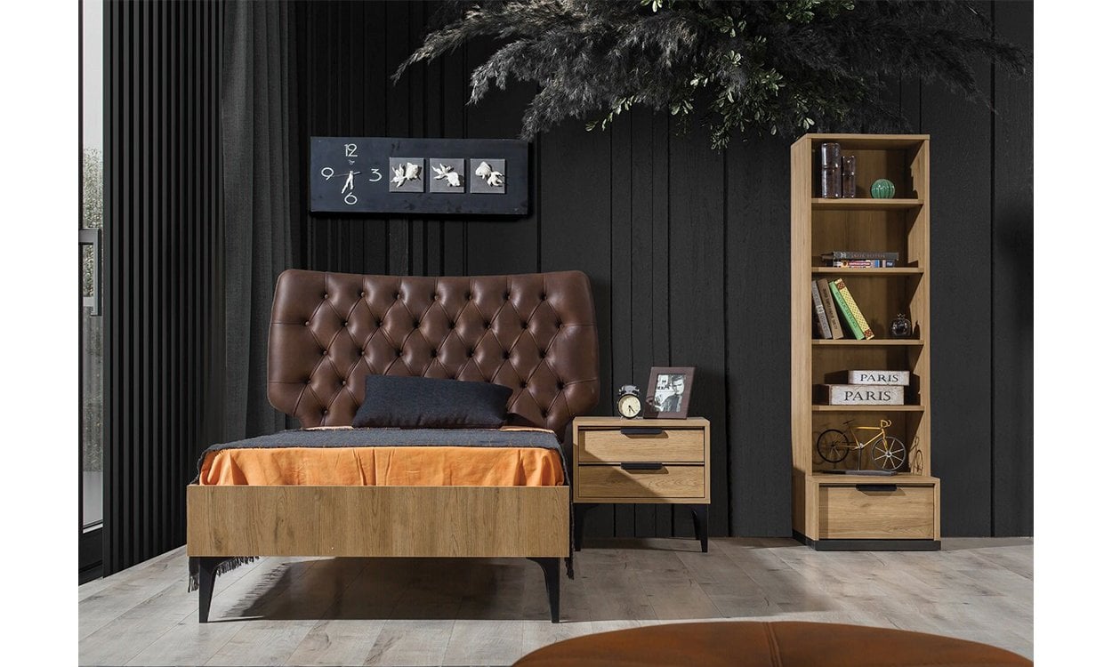 Kolezyum Ceviz Genç Odası (100*200 cm Tek Kişilik Başlıklı Baza)