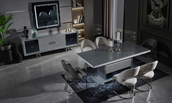Class Gümüş Yemek Odası Takımı