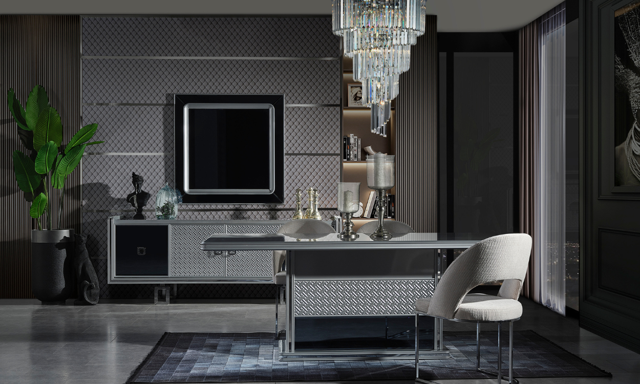 Class Gümüş Yemek Odası Takımı