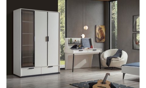 Kolezyum Ay Genç Odası Takımı (3 Kapılı Dolap, Komodin, 100*200 cm Başlıklı Karyola)