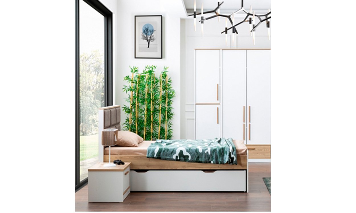 Plato Çocuk Odası 100*200 cm Başlıklı Yavrulu Karyola