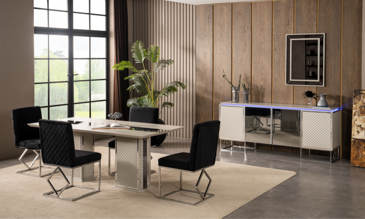 Pradax Yemek Odası Takımı(Gümüş)