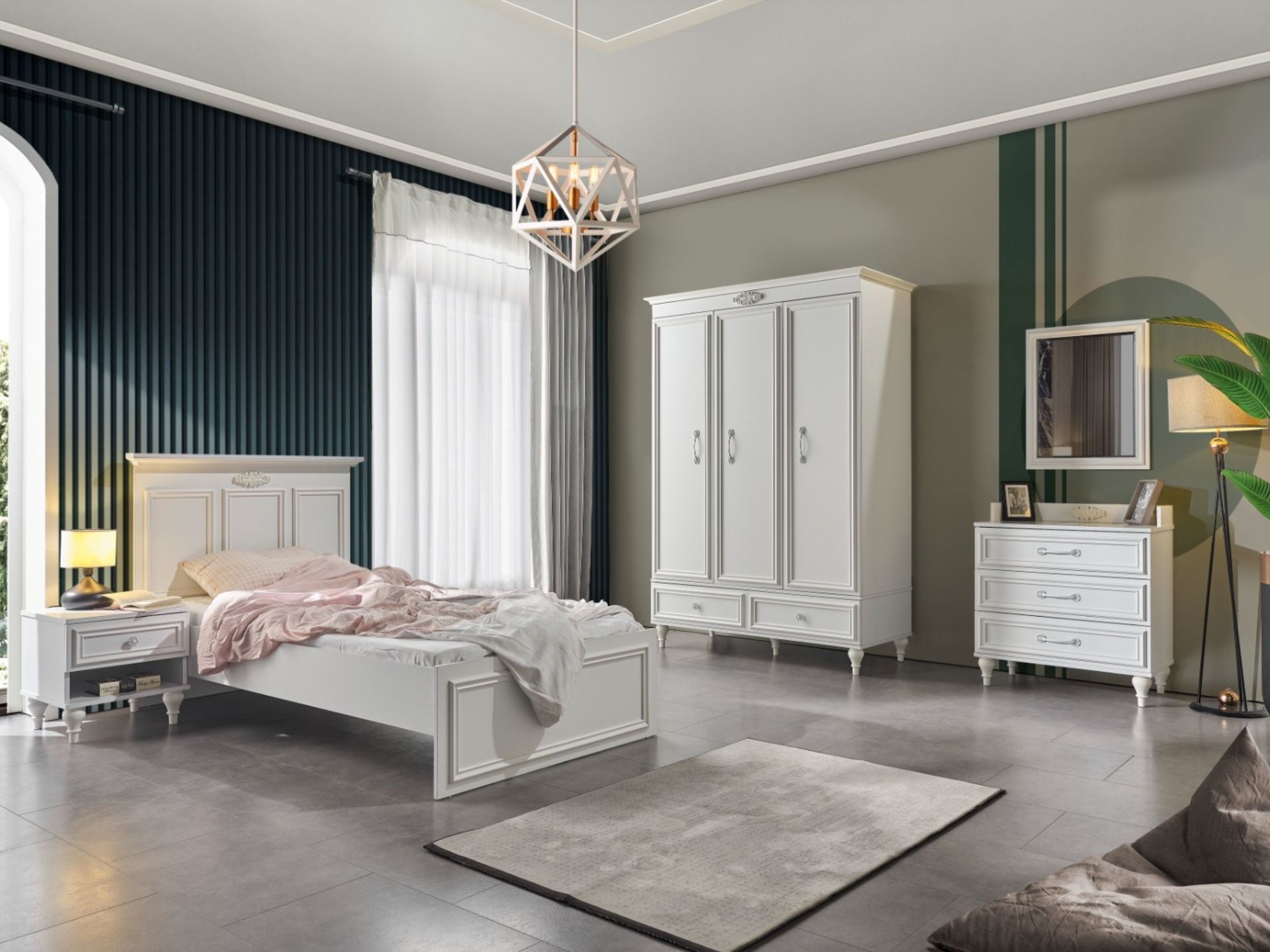 İskendiriye Genç Odası (3 Kapaklı Dolap)