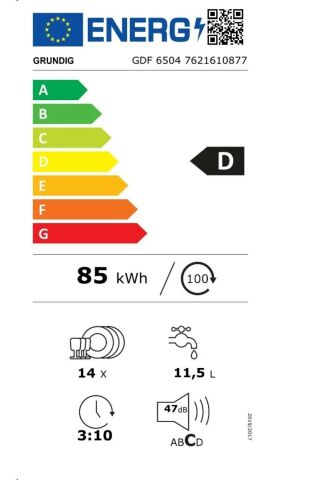 Grundig GDF 6504 6 Programlı 14 Kişilik Bulaşık Makinesi