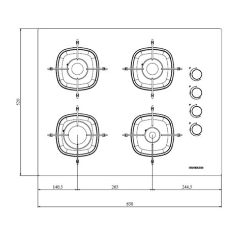 Silverline CS5665S01 65cm Gri Cam Ankastre Ocak