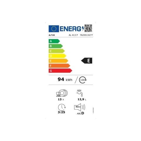 Altus Al 413 P  E Enerji Sınıfı 3 Programlı 13 Kişilik Bulaşık Makinesi