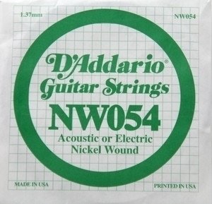 DADDARIO ELEKTRO VE AKUSTİK TEK TEL (KALIN Mİ), NİCKEL WOUND, 0.054 GAUGE