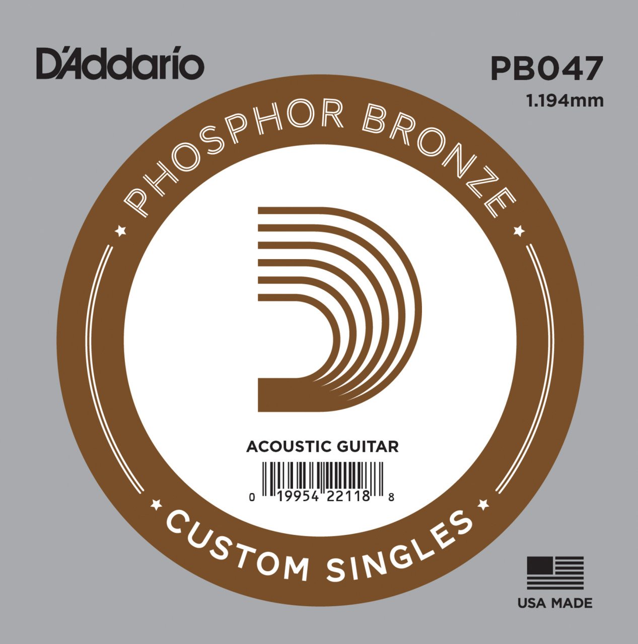 DADDARIO AKUSTİK TEK TEL, PHOSPHOR BRONZE WOUND, (Mİ), 0.047 GAUGE