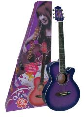 VALENCIA AKUSTİK GİTAR GYPSY ROSE SET (GIGBAG, STRAP, STICKERS, DVD), MOR