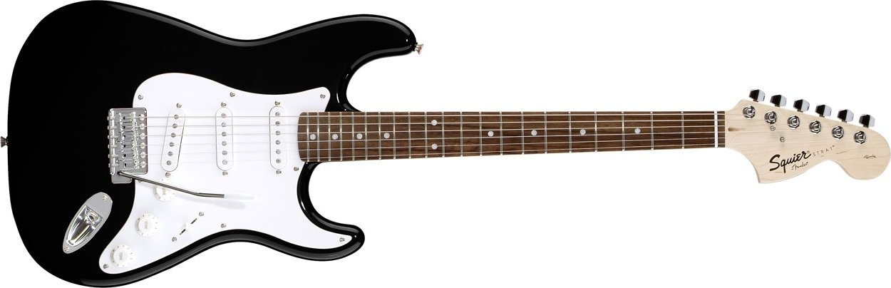 Squier Affinity Stratocaster Gülağacı Klavye Siyah Elektro Gitar Kılıf + Askı Hediyeli