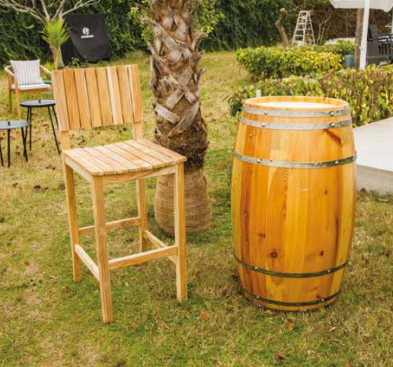 Carabian İreko-Teak Ahşap Bar Sandalye ve Masa Seti Bahçe Plaj