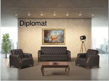 Diplomat Büro Ofis Koltuk Kanepe Üçlü Oturma Grubu 3-1-1