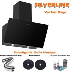 Silverline 3457 Soho 80 Cm Siyah Cam Davlumbaz