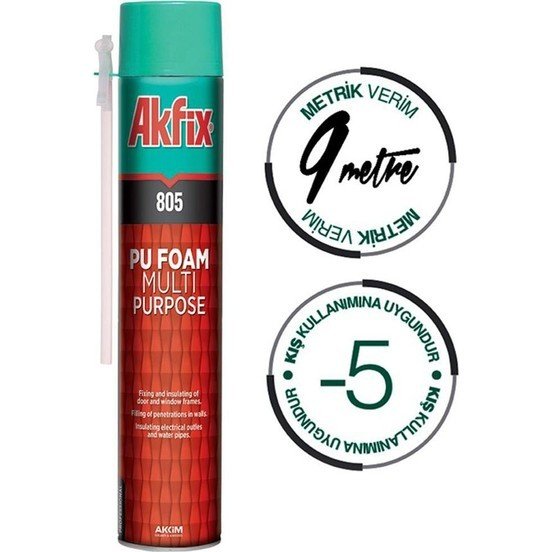 Akfix 805 Poliüratan Çok Amaçlı Köpük 500 Ml/570 gr