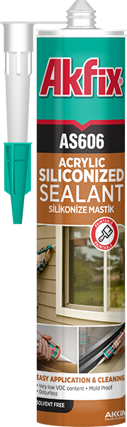 Akfix AS606 Silikonize Akrilik Mastik 280 ml/500 gr(Beyaz)