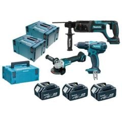 Makita DLX3052TJ1 Akülü Set ( Şarjlı, Kırıcı Delici, Avuç Taşlama )