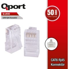 Qport Q-J650  CAT6 RJ-45 Konnektör (50 li Paket)