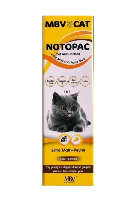 Mbv Notopac Ekstra Malt Soft Tüy Yumağı Kontrolü ve Eritici Peynirli Kedi Macunu 50 gr