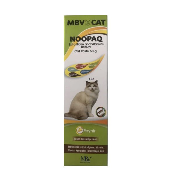MBV Noopaq Extra Biotin Ve Vitaminli Beauty Kedi Tüy Deri Sağlığı Destekleyici Paste Macun 50 Gr