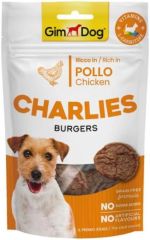 GimDog Charlies Burger Tavuklu Tahılsız ve Şekersiz Köpek Ödül Maması 70gr