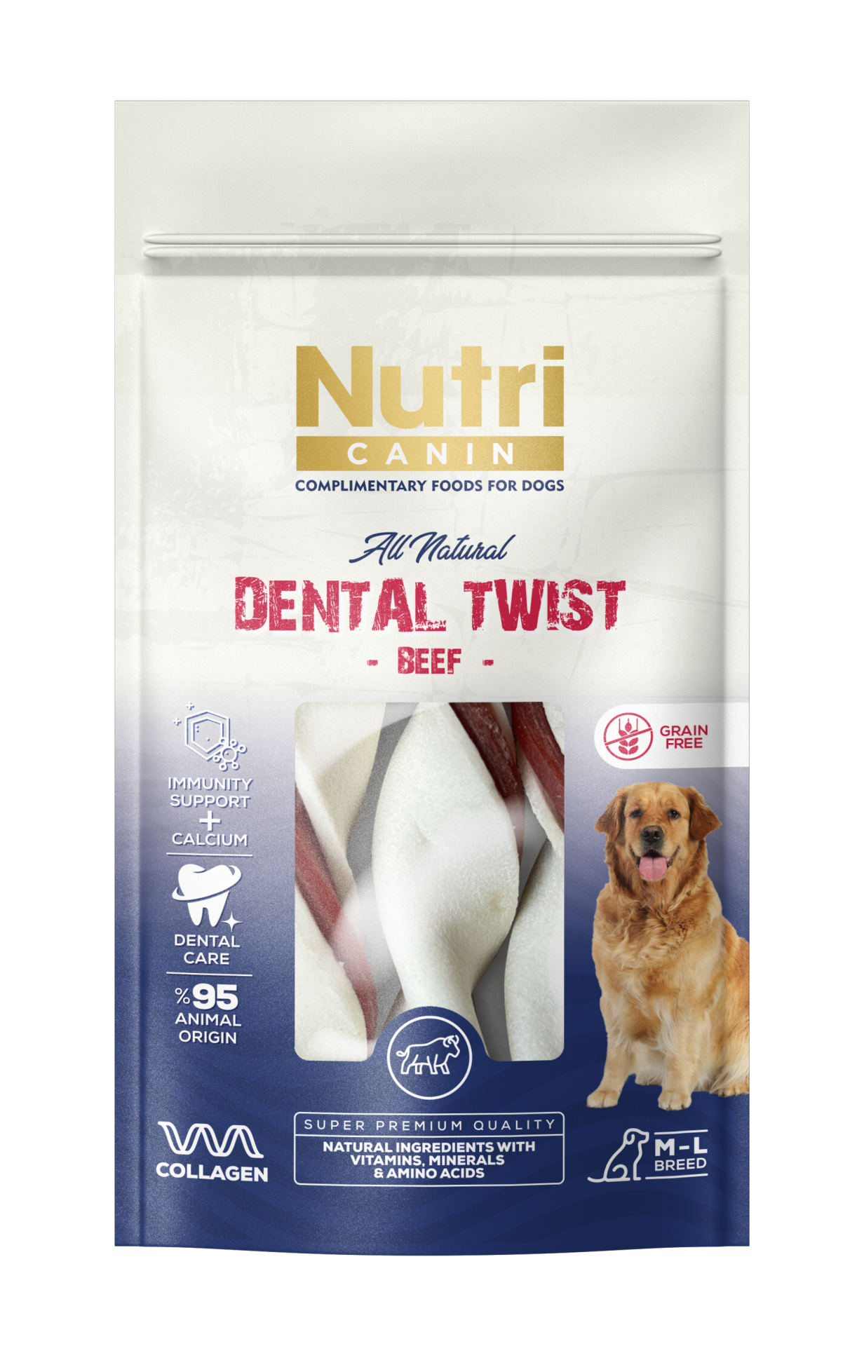 Nutri Canin Dental Twist Biftekli Köpek Ödülü 120g