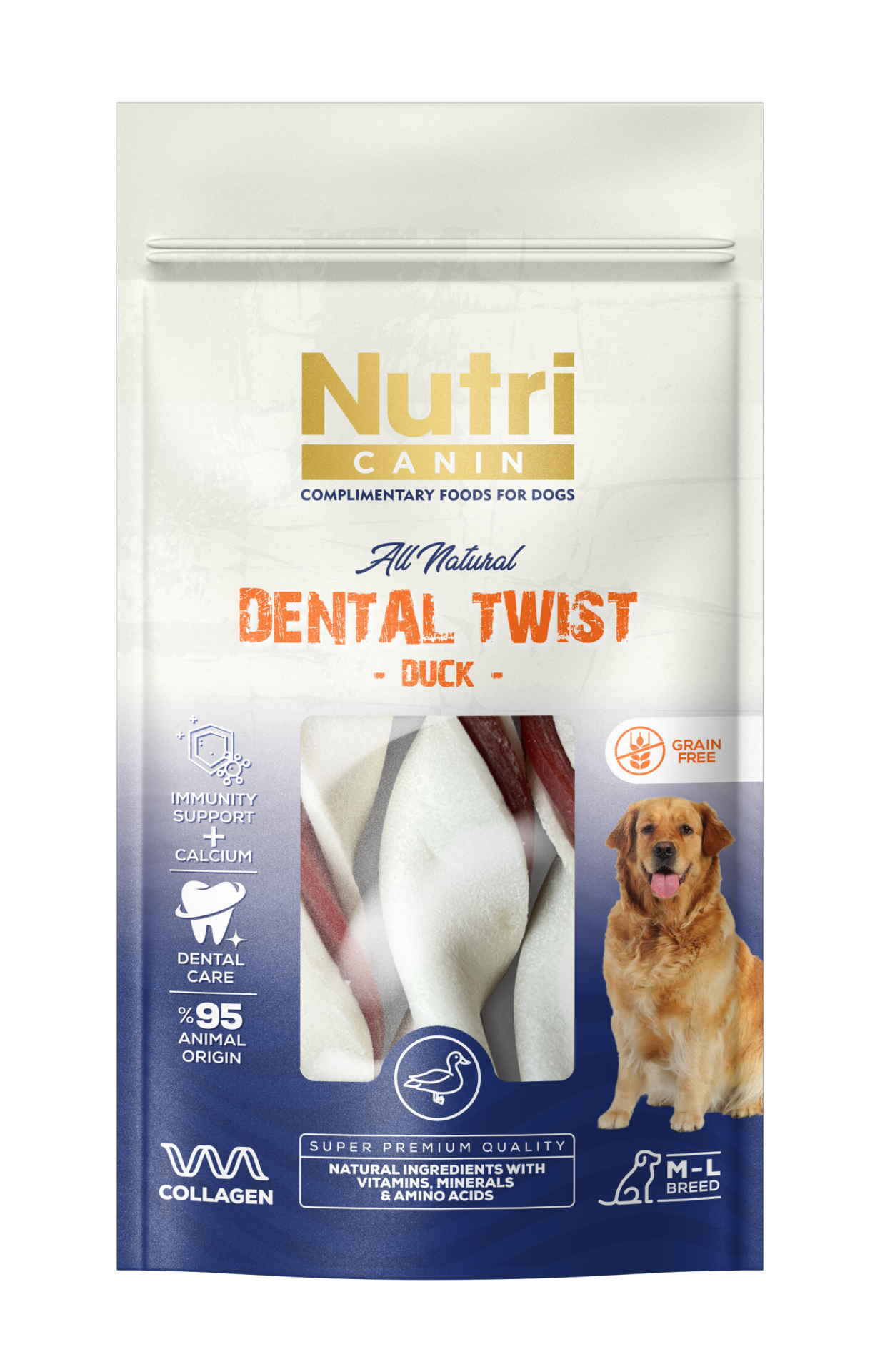 Nutri Canin Dental Twist Ördekli Köpek Ödülü 120g