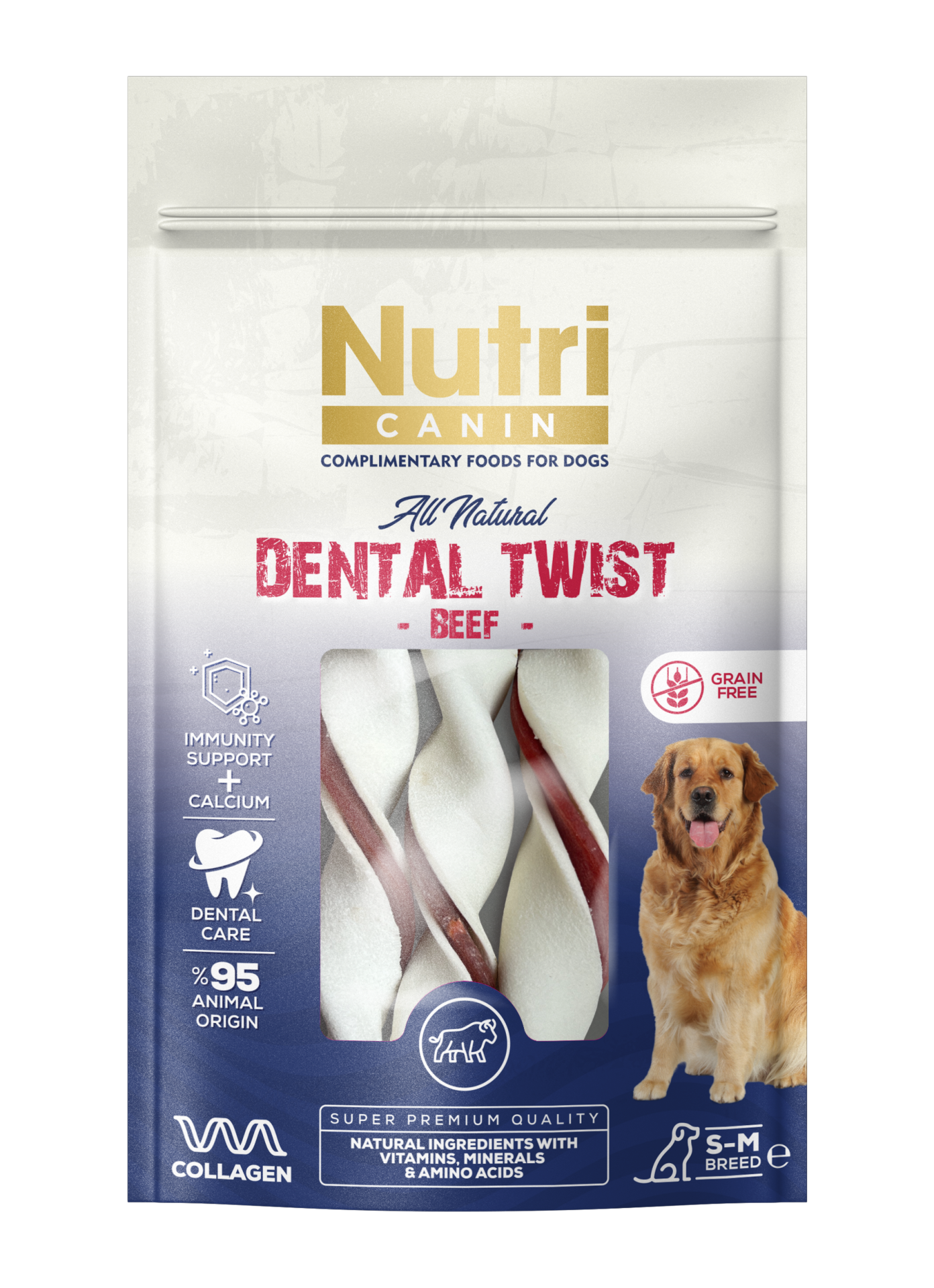 Nutri Canin Dental Twist Biftekli Köpek Ödülü 80g