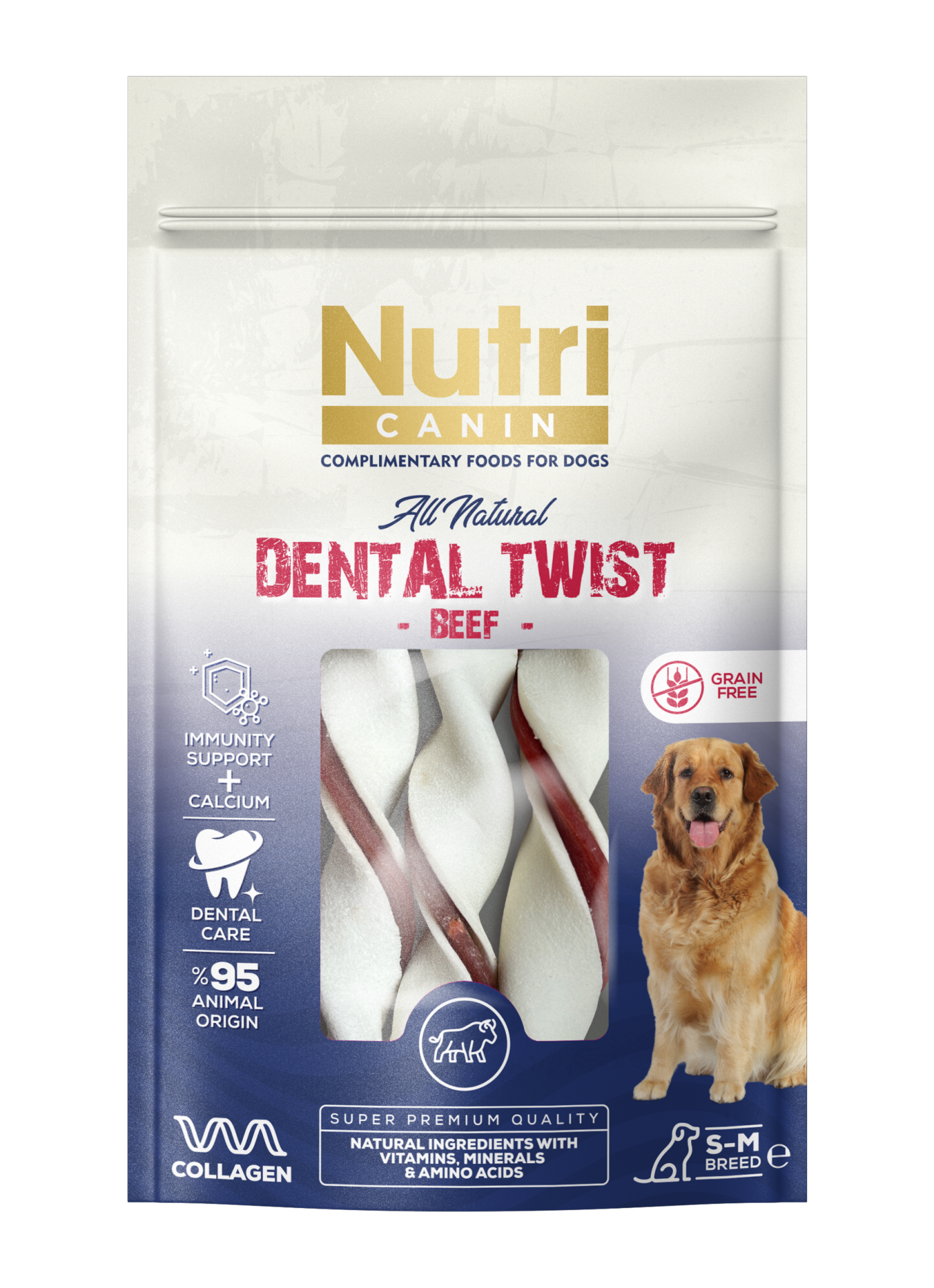 Nutri Canin Dental Twist Biftekli Köpek Ödülü 80g